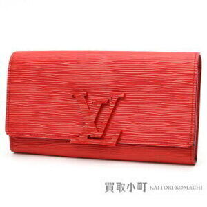 Louis Vuitton Portefeuille Wallet Louise Epi Coquelicot Red Long Flap Logo